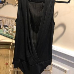 MANGO black satin sleeveless bodysuit